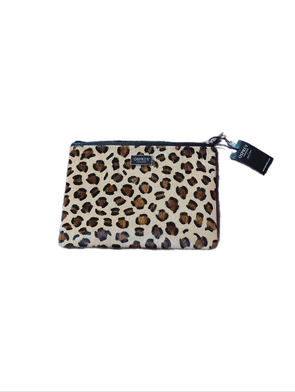 Osprey London Calf Hair Olivia Leather Pouch Clutch NWT